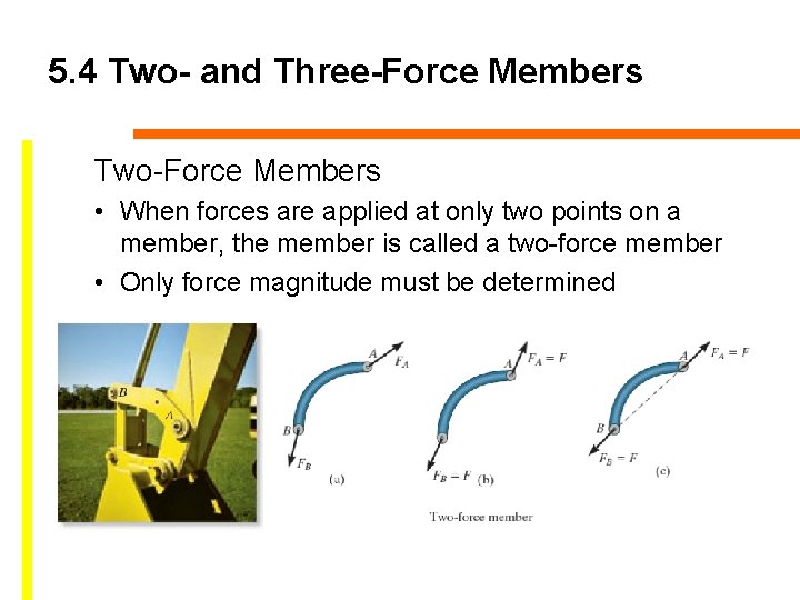 5. 4 Two- and Three-Force Members Two-Force Members • When forces are applied at