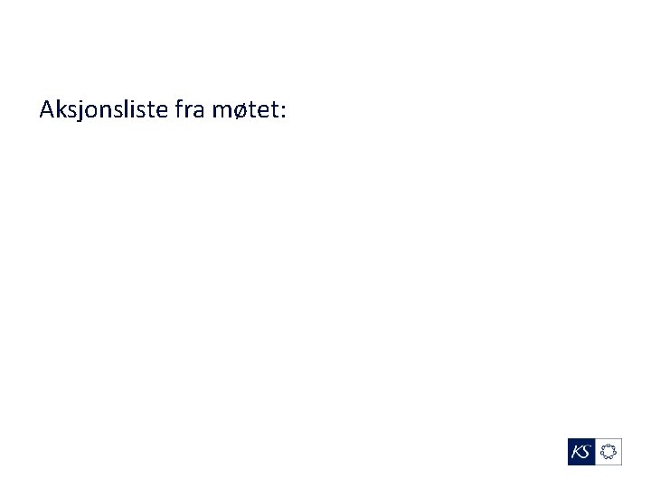 Aksjonsliste fra møtet: 