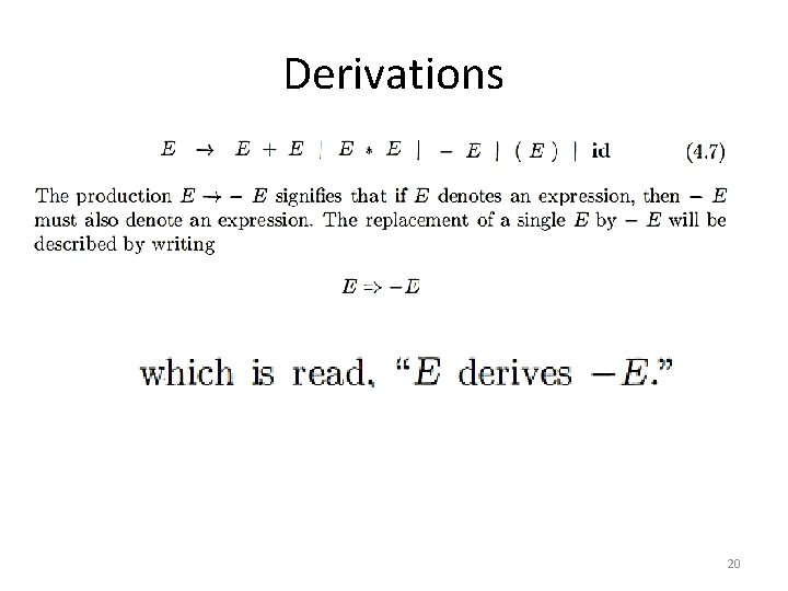 Derivations 20 