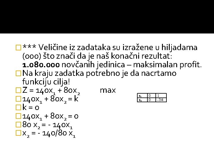 �*** Veličine iz zadataka su izražene u hiljadama (000) što znači da je naš