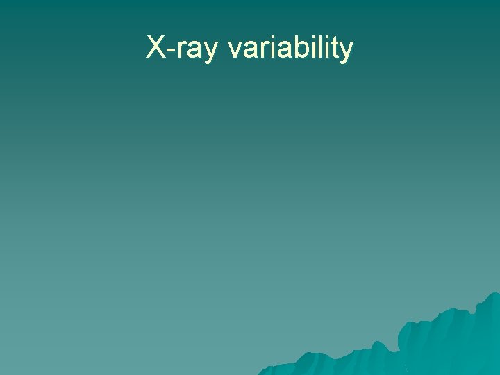 X-ray variability 