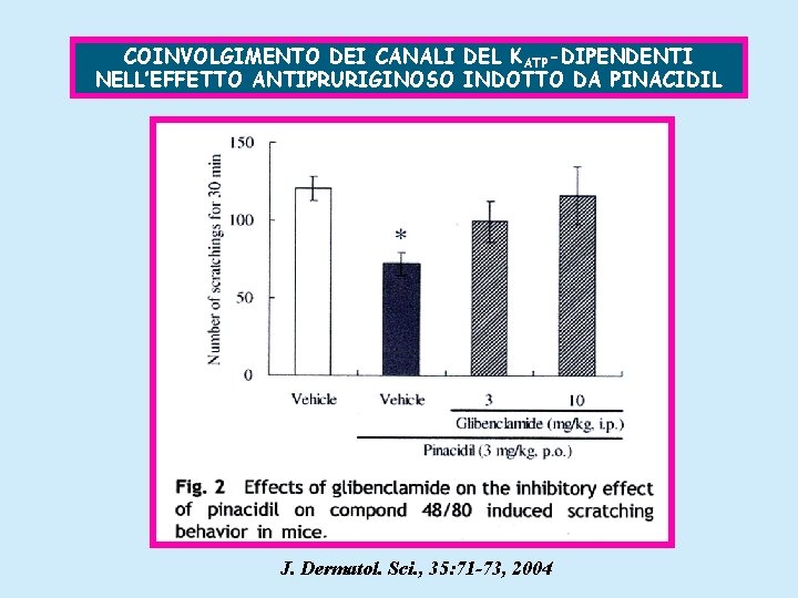 COINVOLGIMENTO DEI CANALI DEL KATP-DIPENDENTI NELL’EFFETTO ANTIPRURIGINOSO INDOTTO DA PINACIDIL J. Dermatol. Sci. ,