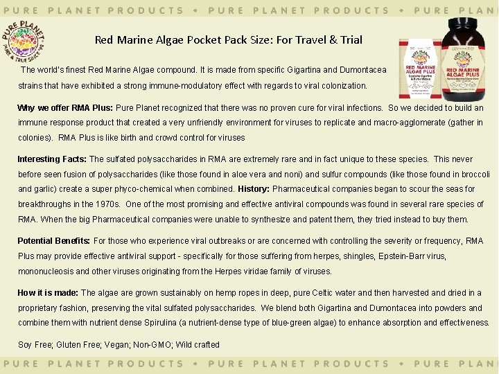 Red Marine Algae Pocket Pack Size: For Travel & Trial The world’s finest Red