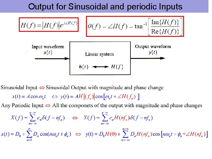 Output for Sinusoidal and periodic Inputs 