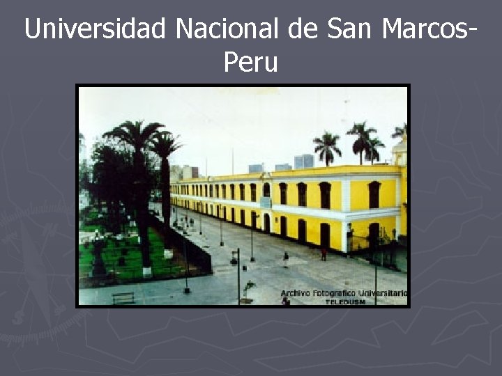 Universidad Nacional de San Marcos. Peru Universidad Nacional de San Marcos. Peru