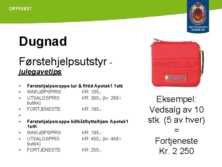 Dugnad Førstehjelpsutstyr - julegavetips • • • Førstehjelpsmappe tur & fritid Apotek 1 1