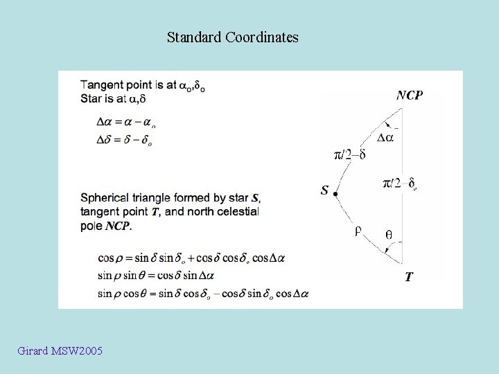 Standard Coordinates Girard MSW 2005 