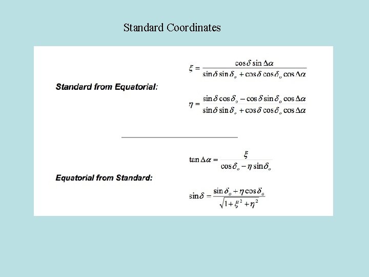 Standard Coordinates 