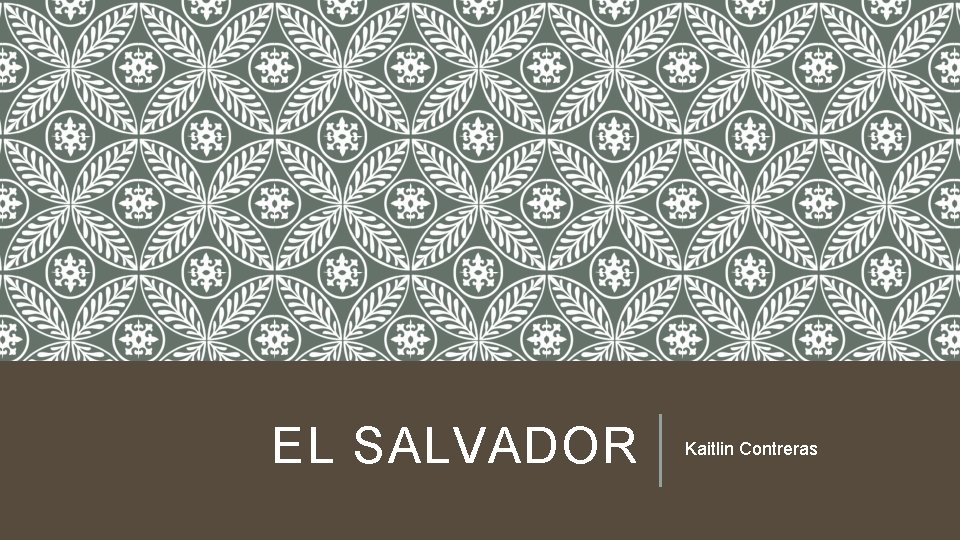 EL SALVADOR Kaitlin Contreras EL SALVADOR Kaitlin Contreras