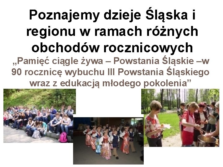 Poznajemy dzieje Śląska i regionu w ramach różnych obchodów rocznicowych „Pamięć ciągle żywa –