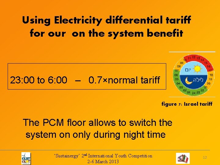 Using Electricity differential tariff for our on the system benefit 23: 00 to 6: Using Electricity differential tariff for our on the system benefit 23: 00 to 6: