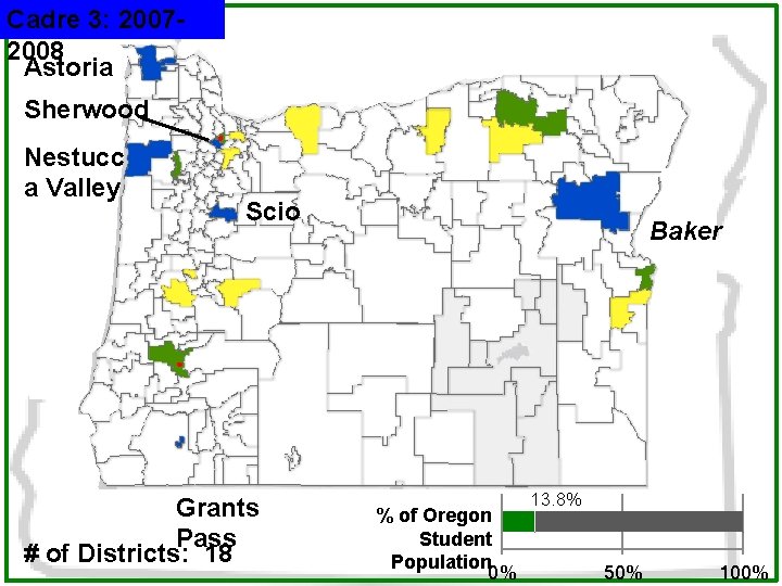 Cadre 3: 20072008 Astoria Sherwood Nestucc a Valley Scio Grants Pass # of Districts: