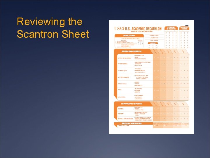 Reviewing the Scantron Sheet 