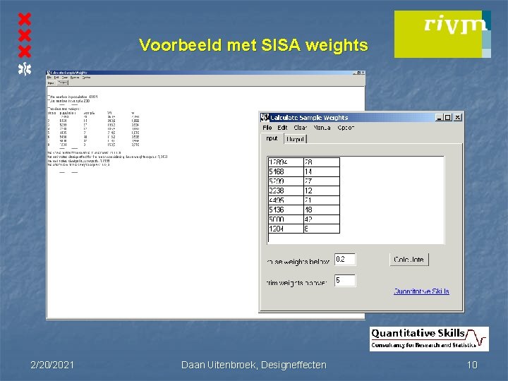 Voorbeeld met SISA weights 2/20/2021 Daan Uitenbroek, Designeffecten 10 