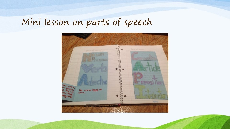 Mini lesson on parts of speech 