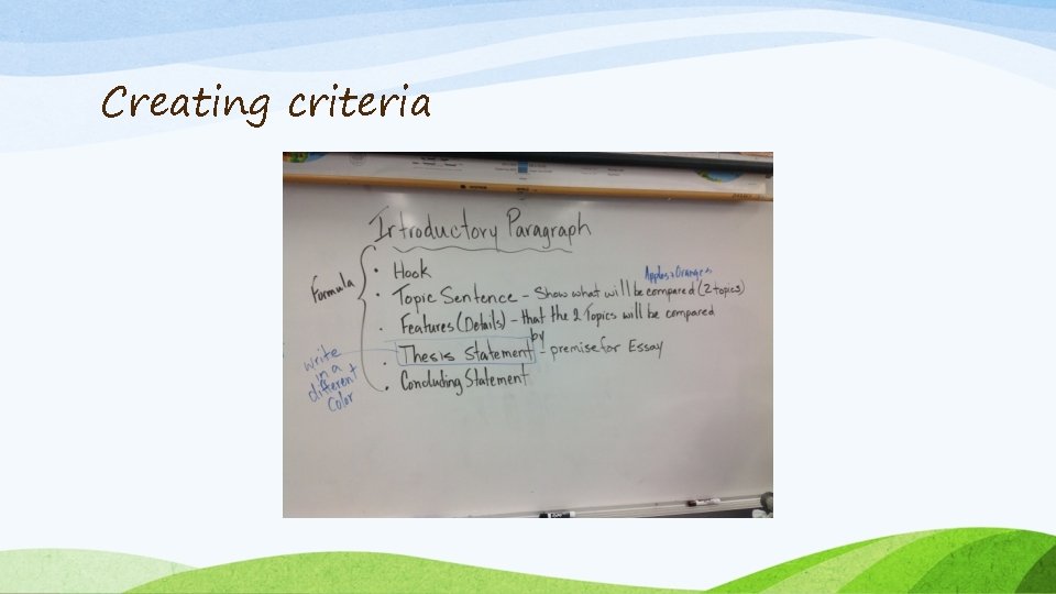 Creating criteria 