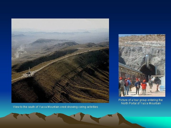 Picture of a tour group entering the North Portal of Yucca Mountain View to