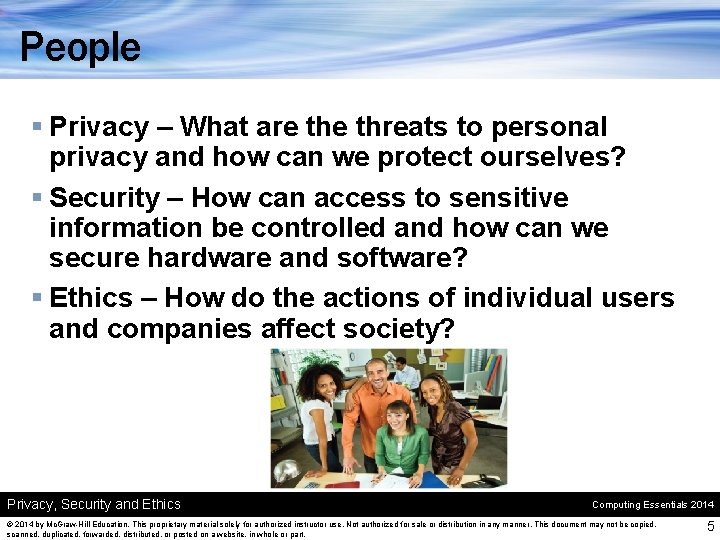 People § Privacy – What are threats to personal privacy and how can we