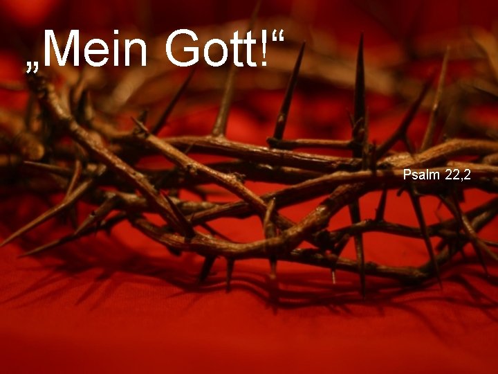 „Mein Gott!“ Psalm 22, 2 