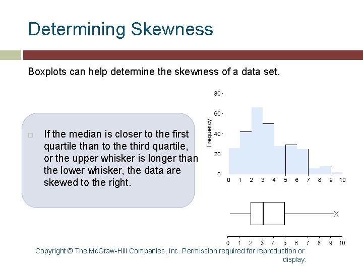 Determining Skewness Boxplots can help determine the skewness of a data set. If the Determining Skewness Boxplots can help determine the skewness of a data set. If the