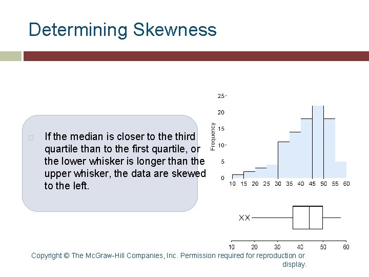 Determining Skewness If the median is closer to the third quartile than to the Determining Skewness If the median is closer to the third quartile than to the
