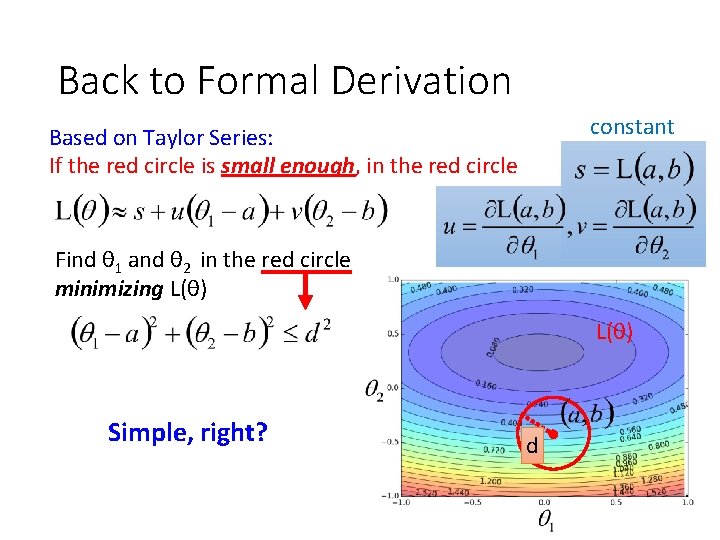 Back to Formal Derivation constant Based on Taylor Series: If the red circle is