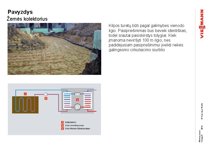 Pavyzdys Žemės kolektorius Wärmepumpen 2012 Vorlage 8 © Viessmann Werke Kilpos turėtų būti pagal