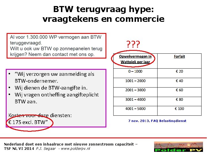 BTW terugvraag hype: vraagtekens en commercie ? ? ? • “Wij verzorgen uw aanmelding