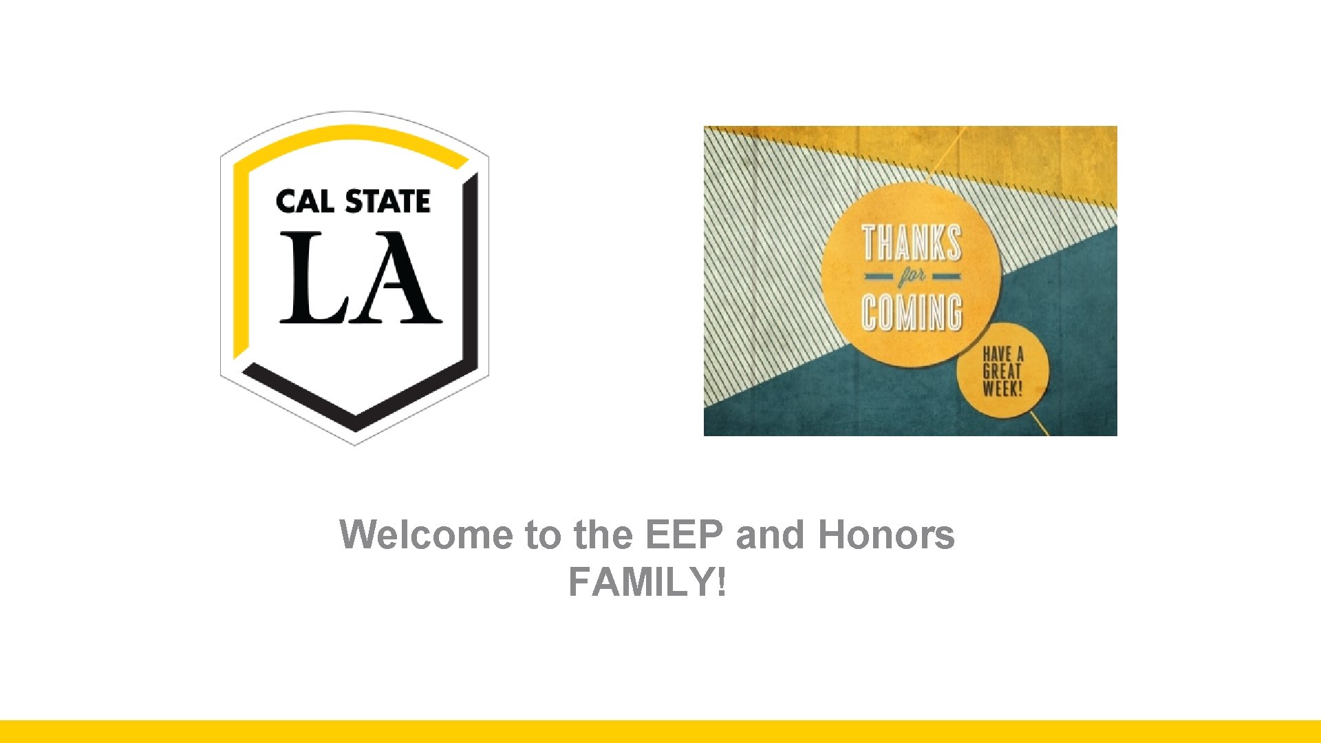 Welcome to the EEP and Honors FAMILY! 