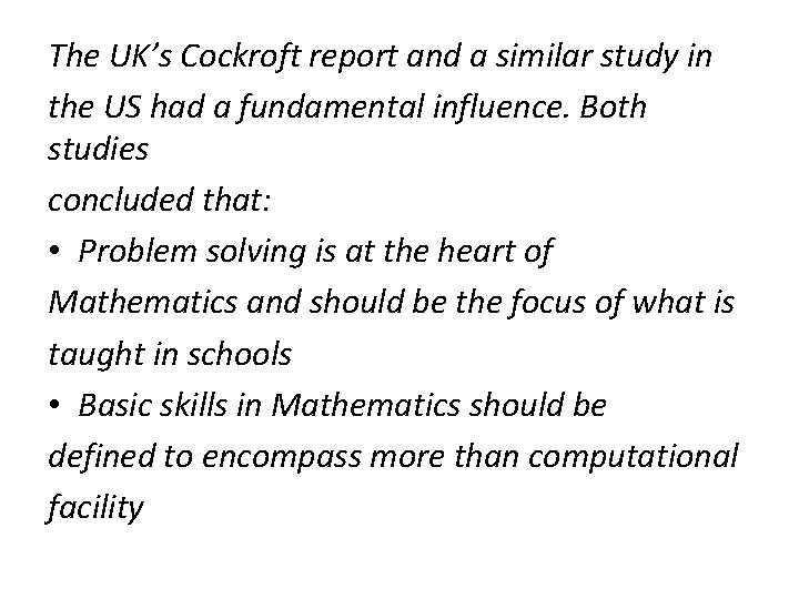 The UK’s Cockroft report and a similar study in the US had a fundamental