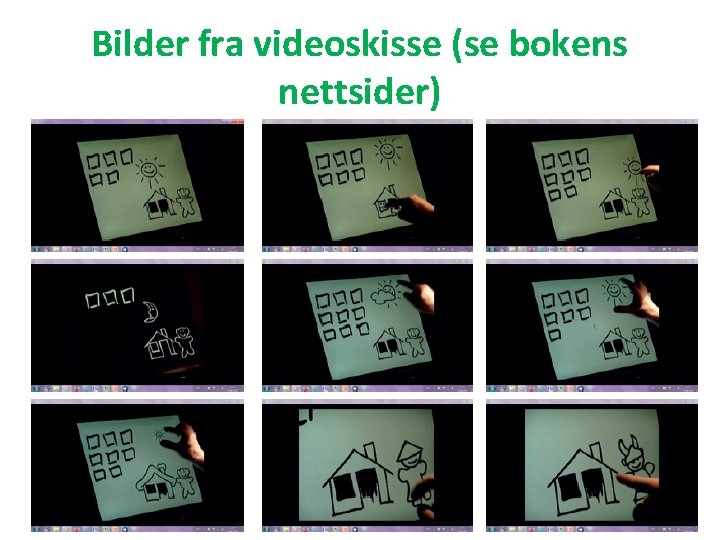 Bilder fra videoskisse (se bokens nettsider) 