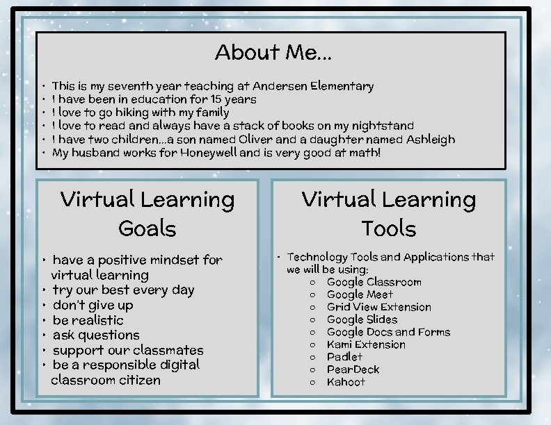 About Me. . . • • • This is my seventh year teaching at