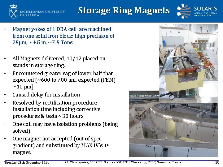 Storage Ring Magnets • Magnet yokes of 1 DBA cell are machined from one