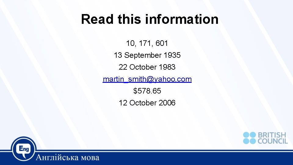 Read this information 10, 171, 601 13 September 1935 22 October 1983 martin_smith@yahoo. com