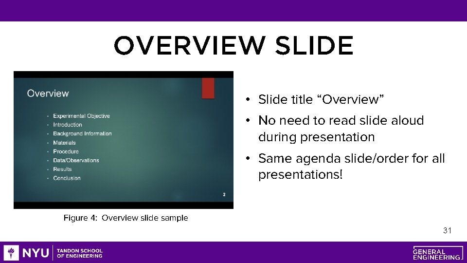 OVERVIEW SLIDE • Slide title “Overview” • No need to read slide aloud during