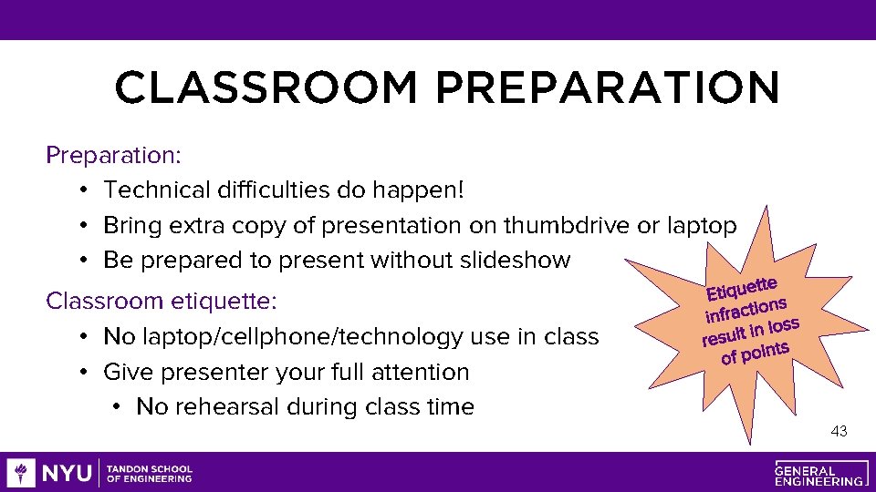 CLASSROOM PREPARATION Preparation: • Technical difficulties do happen! • Bring extra copy of presentation