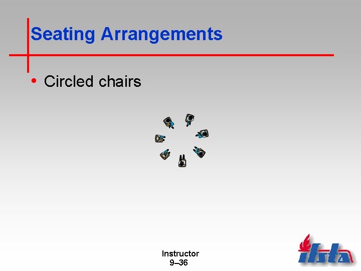 Seating Arrangements • Circled chairs Instructor 9– 36 