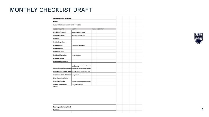 MONTHLY CHECKLIST DRAFT 3 