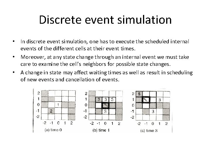 Discrete event simulation • In discrete event simulation, one has to execute the scheduled