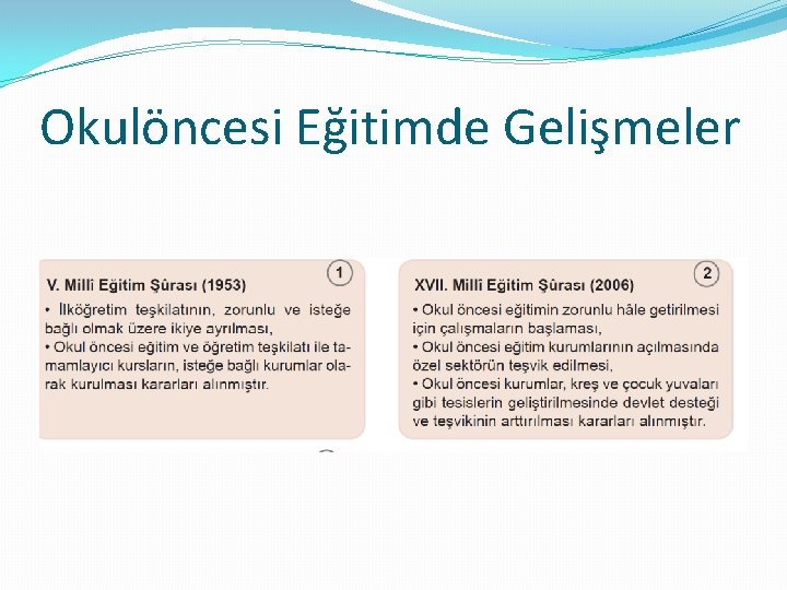 Okulöncesi Eğitimde Gelişmeler 