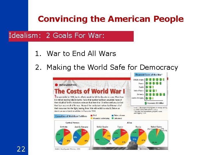 Convincing the American People Idealism: 2 Goals For War: 1. War to End All