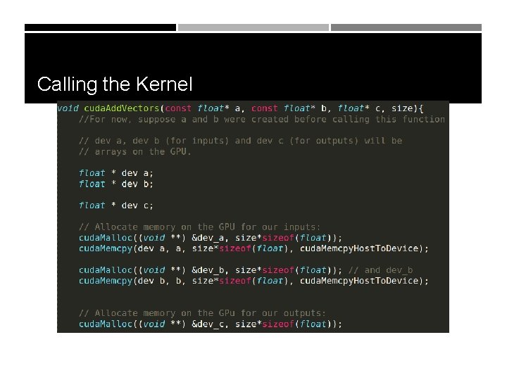 Calling the Kernel 