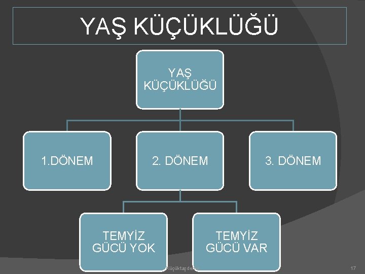 YAŞ KÜÇÜKLÜĞÜ 1. DÖNEM 2. DÖNEM TEMYİZ GÜCÜ YOK 3. DÖNEM TEMYİZ GÜCÜ VAR