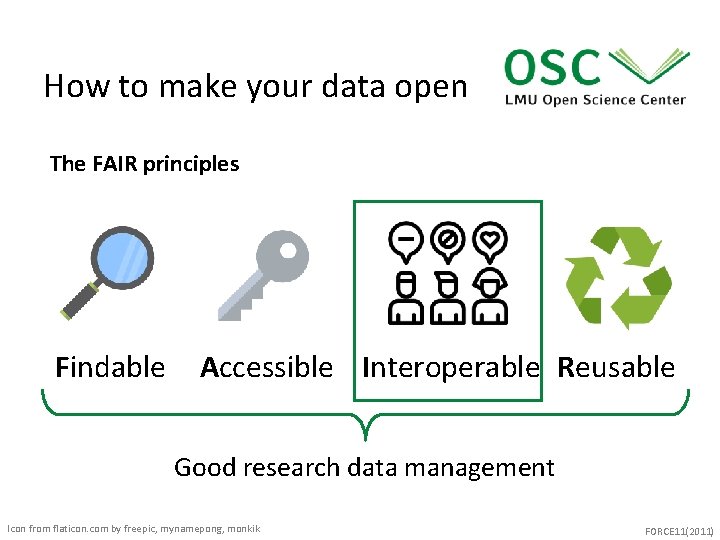How to make your data open The FAIR principles Findable Accessible Interoperable Reusable Good