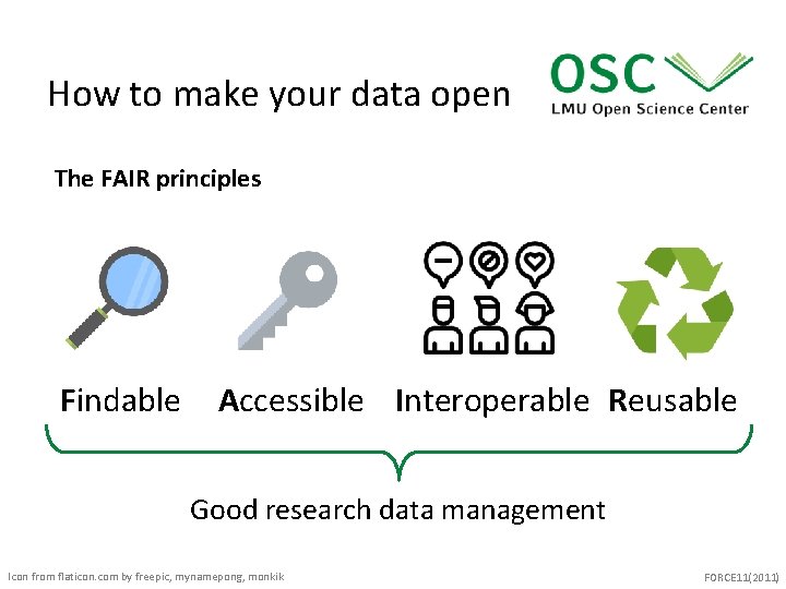 How to make your data open The FAIR principles Findable Accessible Interoperable Reusable Good