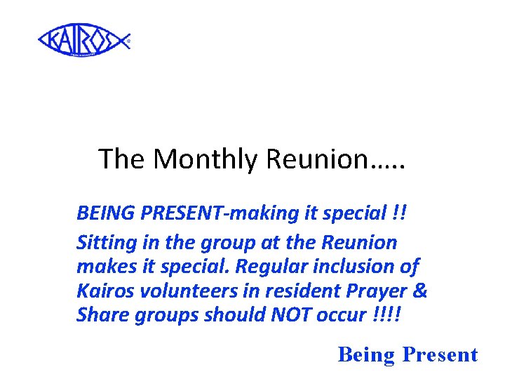 The Monthly Reunion…. . BEING PRESENT-making it special !! Sitting in the group at