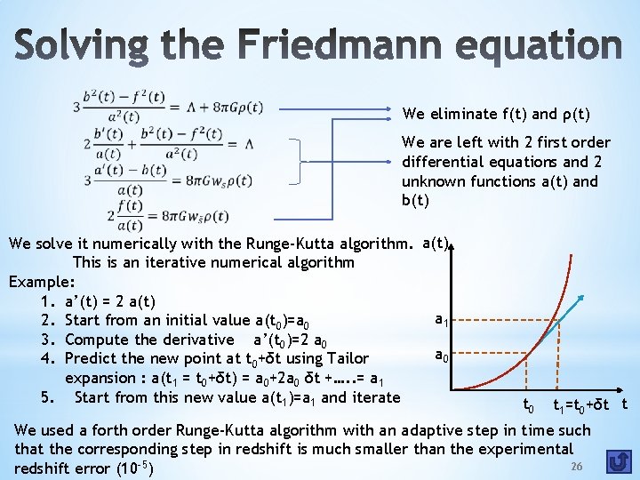 We eliminate f(t) and ρ(t) We are left with 2 first order differential We eliminate f(t) and ρ(t) We are left with 2 first order differential