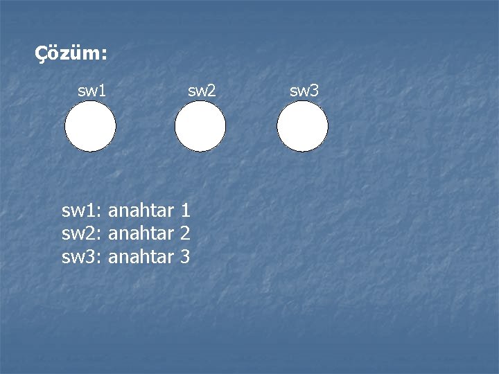 Çözüm: sw 1 sw 2 sw 1: anahtar 1 sw 2: anahtar 2 sw