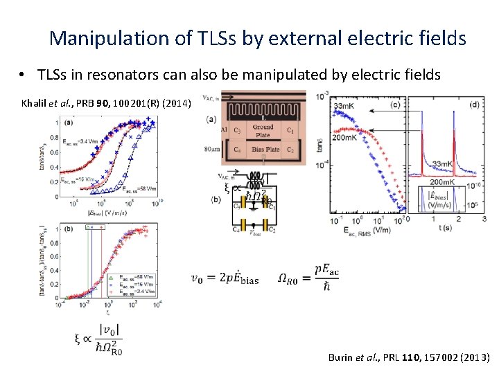 Manipulation of TLSs by external electric fields • TLSs in resonators can also be Manipulation of TLSs by external electric fields • TLSs in resonators can also be