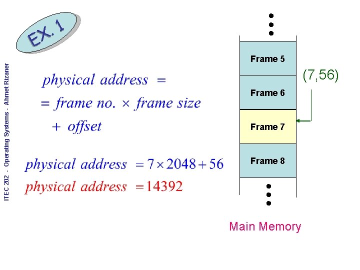 ITEC 202 - Operating Systems - Ahmet Rizaner 1. EX Frame 5 (7, 56)